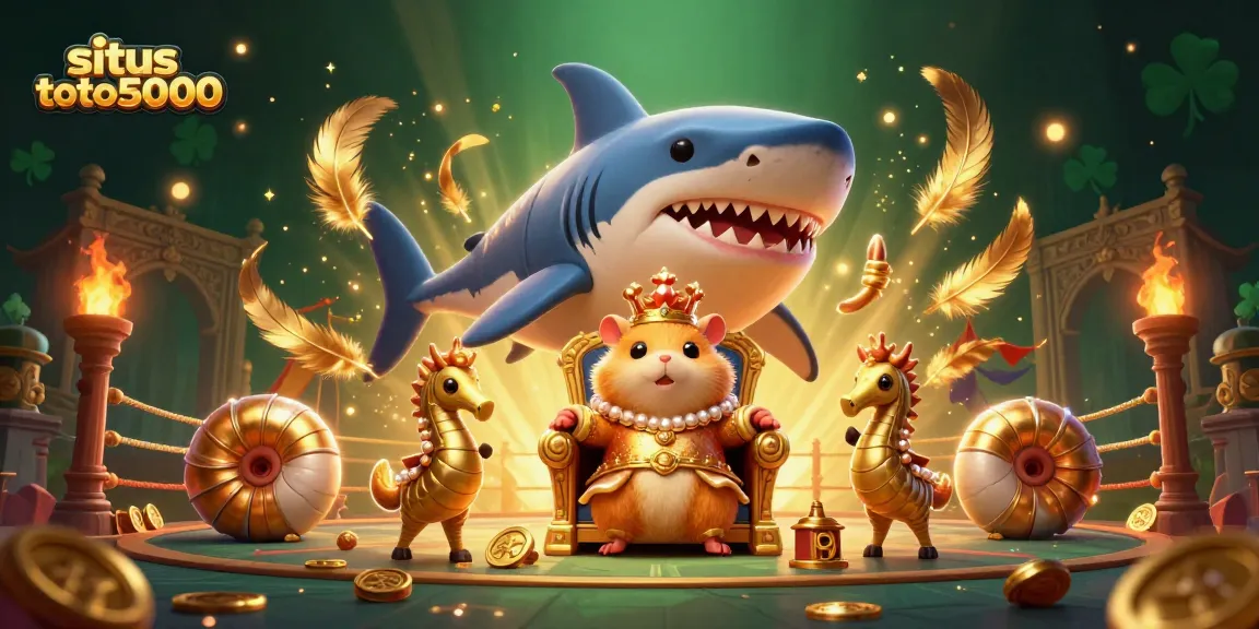 Experience the excitement of situs toto5000, where the fierce hamster king rules a vibrant gambling arena filled with golden treasures.
