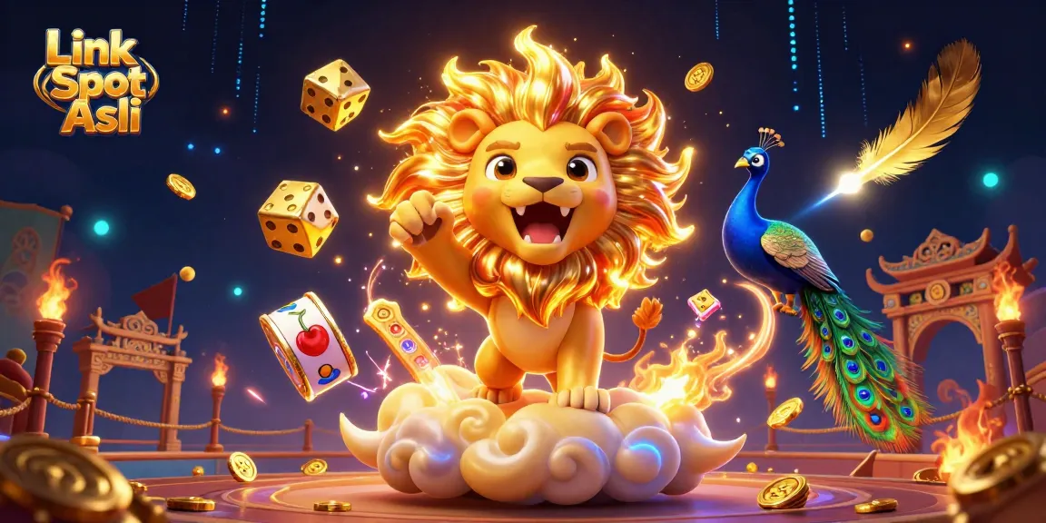 Menggali peluang dengan Link Slot Asli dan simbol keberuntungan dalam ilustrasi kasino 3D