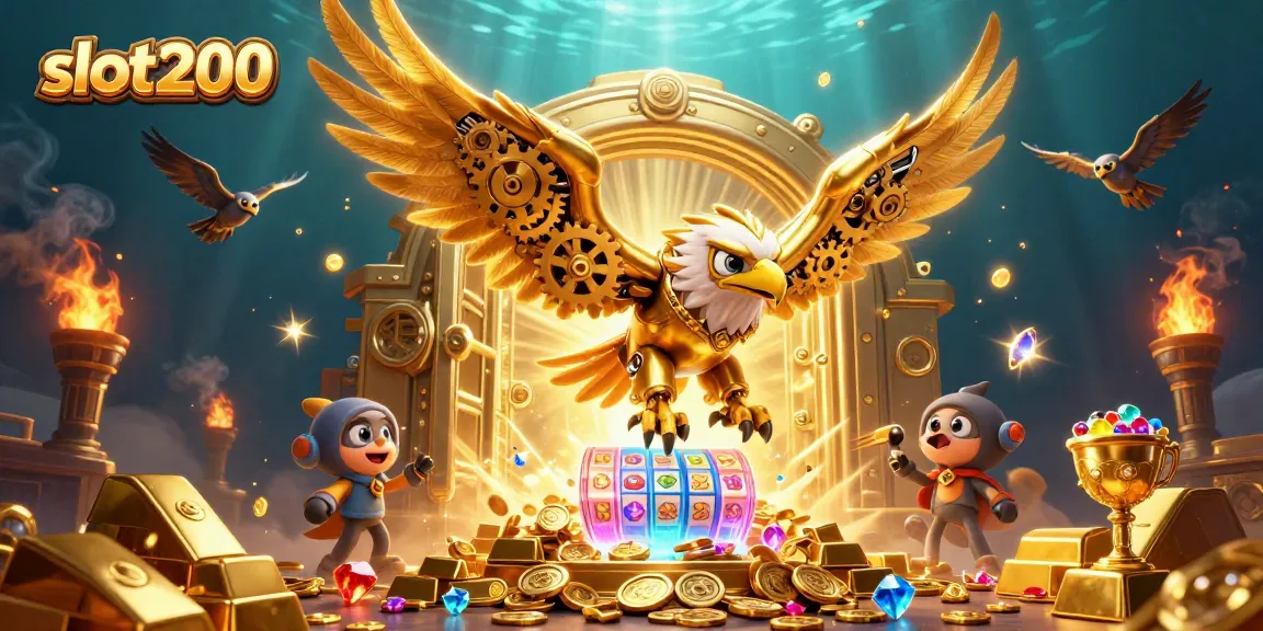 Menangkan berbagai permainan menarik di slot200 dengan ilustrasi kasino yang berwarna-warni dan dinamis.