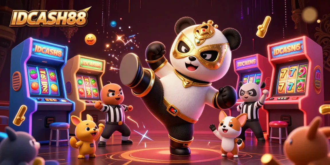 Experience the excitement of IDCASH88 with vibrant 3D gaming elements highlighting a fun-filled casino scene.