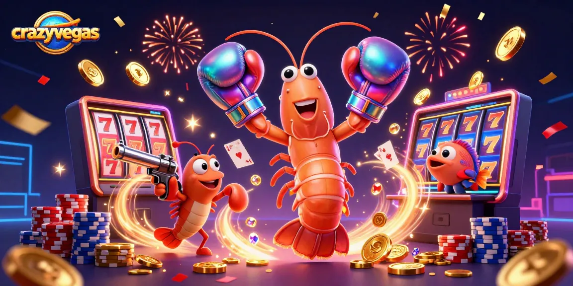 Spin the reels with crazyvegas at this vibrant casino scene featuring lucky symbols and energy.