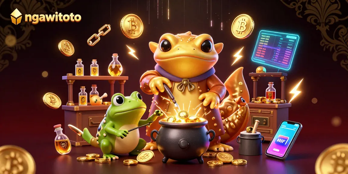 Engage with ngawitoto's thrilling alchemist scene showcasing gold transmutation and dynamic crypto elements.